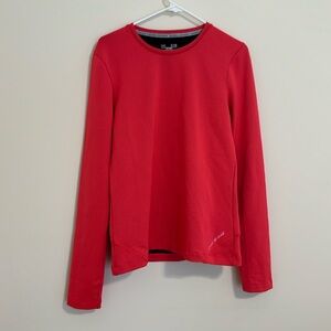 Under armour women bright orange sports winter top long sleeve size large Used